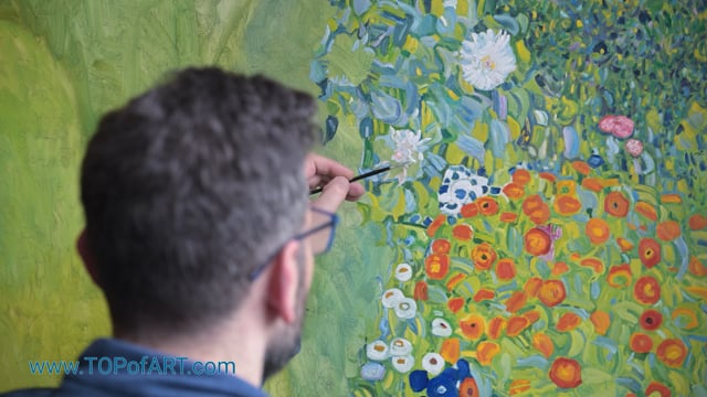 Klimt | Blumengarten | Gemälde Reproduktion Video von TOPofART