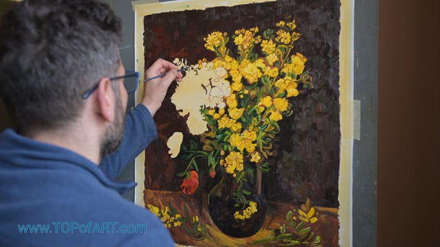 van Gogh | Vase with Poppy Flowers | Painting Reproduction Video by TOPofART