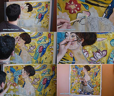 Lady with a Fan by Klimt - Painting Reproduction