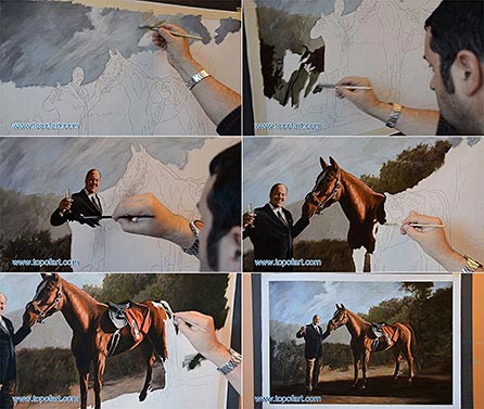 Process of Painting of Tony Soprano with Horse