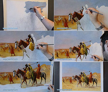 Arabs Crossing the Desert by Gerome - Painting Reproduction