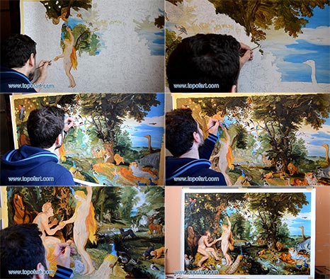 The Garden of Eden with the Fall of Man by Jan Bruegel and Rubens - Painting Reproduction