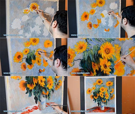 Bouquet of Sunflowers by Monet - Painting Reproduction