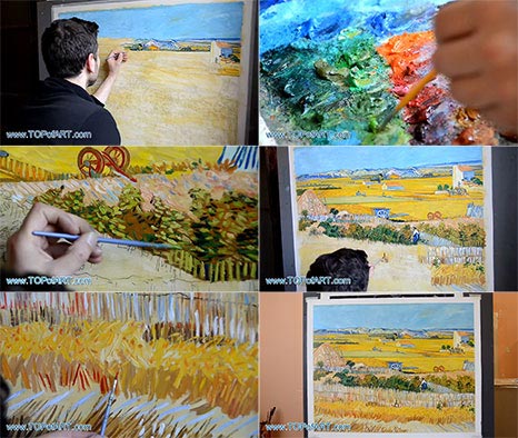 Harvest at La Crau by Vincent van Gogh - Painting Reproduction