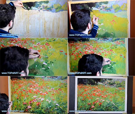 Poppy Field by John Ottis Adams - Painting Reproduction