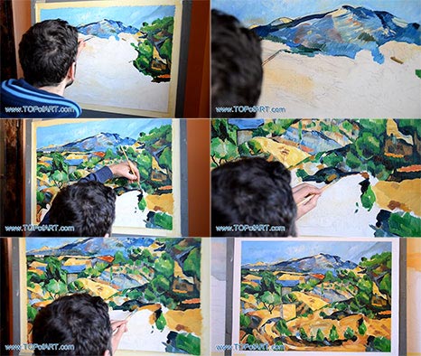 Mountains in Provence, L'Estaque by Cezanne - Painting Reproduction