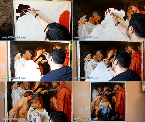 Raising of Lazarus by Rubens - Painting Reproduction