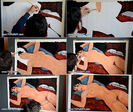 Nude on a Cushion by Modigliani - Painting Reproduction