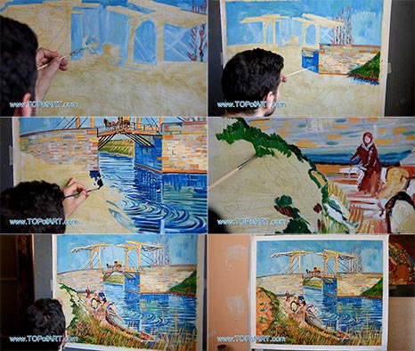 The Langlois Bridge at Arles by Vincent van Gogh - Painting Reproduction