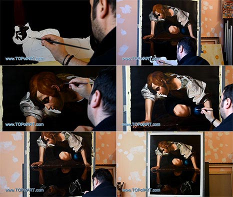 Narcissus by Caravaggio - Painting Reproduction